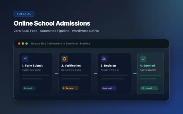 How to manage school admissions in WordPress without SaaS fees