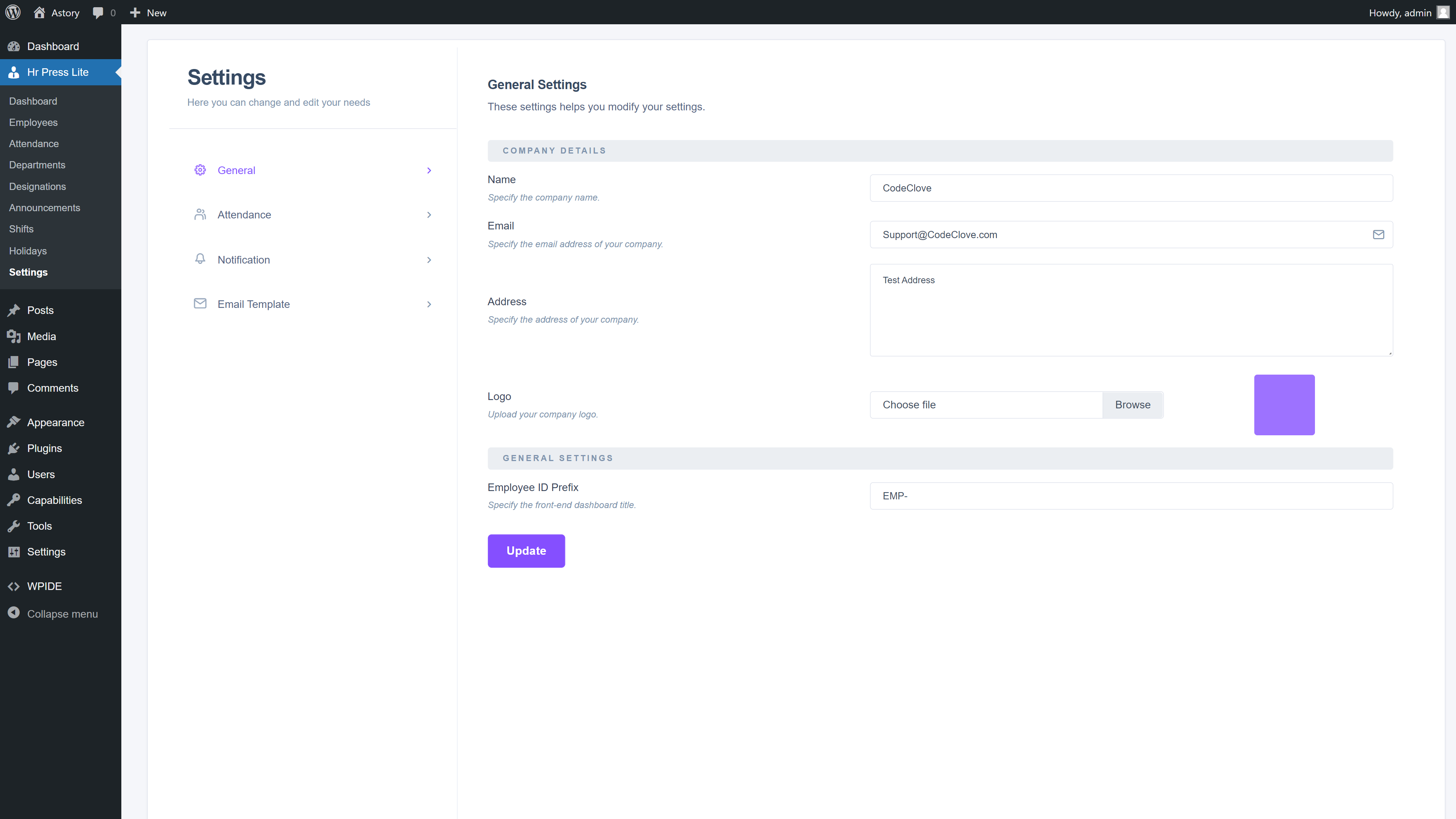 Searchable employee directory with department filters and staff profile cards